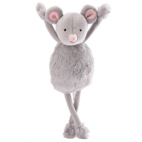 Peluche Noémie la Souris, doudou bébé gris très doux -cadeau naissance