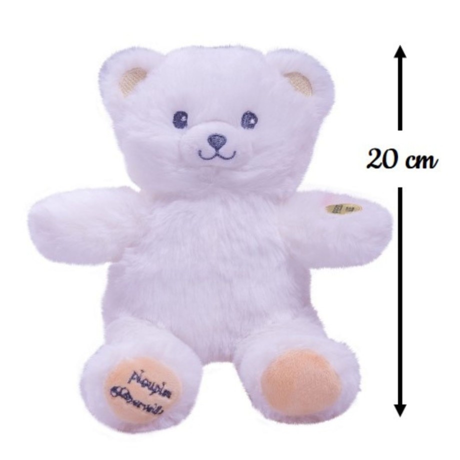 Mini Gaston Ourson Lumineux Blanc-beige - 20cm