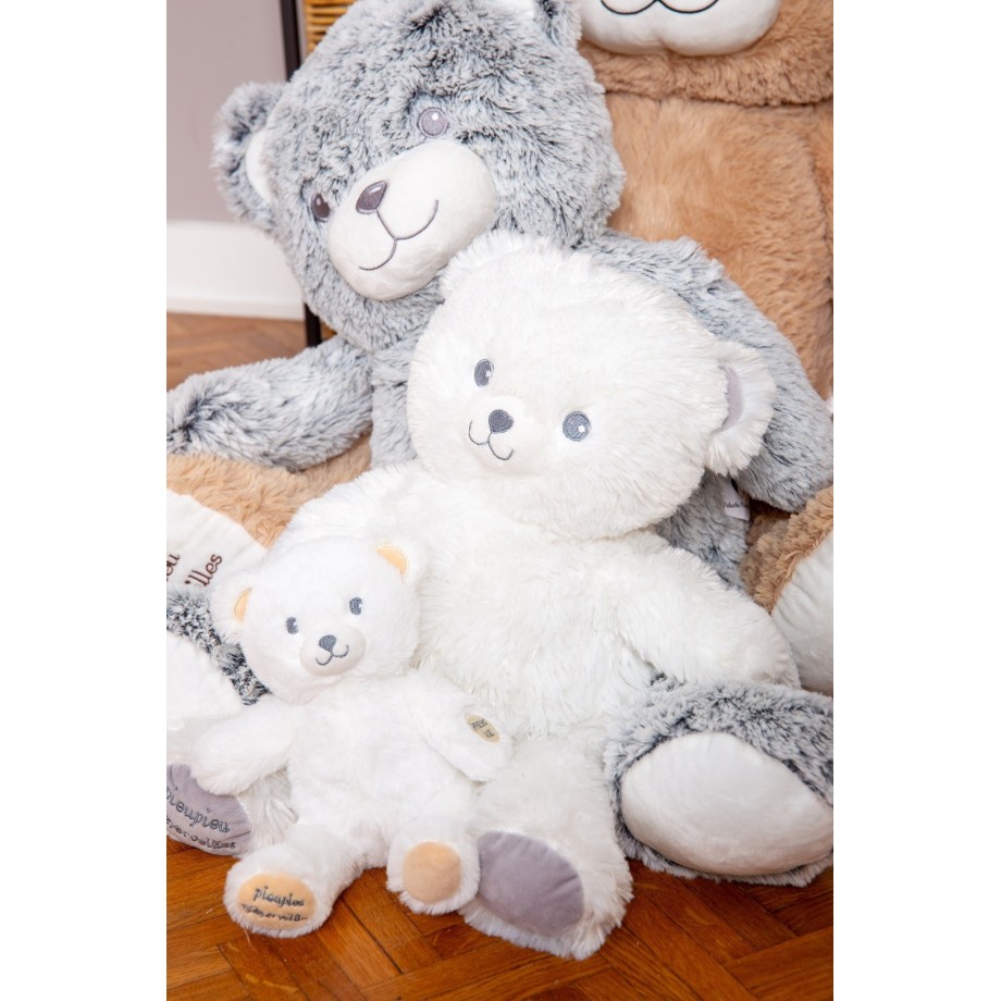 Mini Gaston Ourson Lumineux Blanc-beige - 20cm