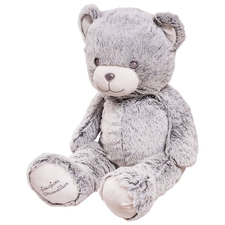 Peluche géante - Gaston Gris - ours peluche 80cm - Made in France