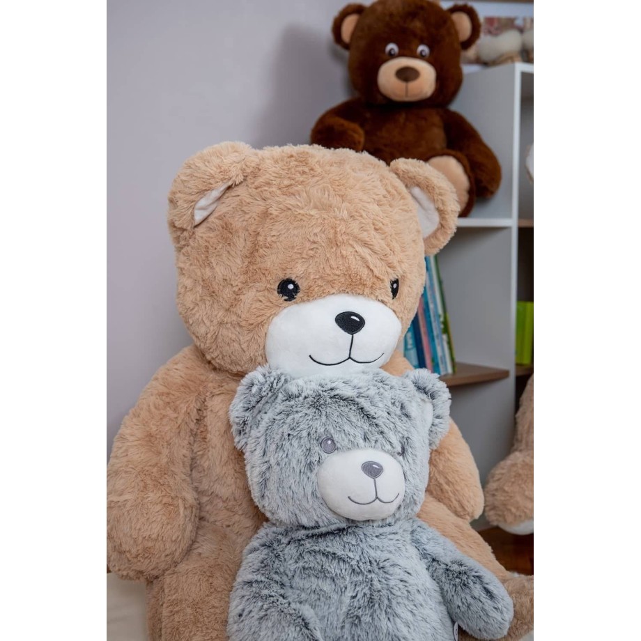 Peluche géante - Gaston Gris - ours peluche 80cm - Made in France