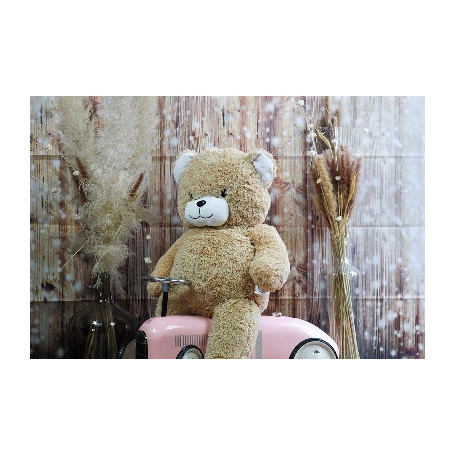 Peluche Made in France - Ours Gaston beige géant-Ours en peluche 100cm