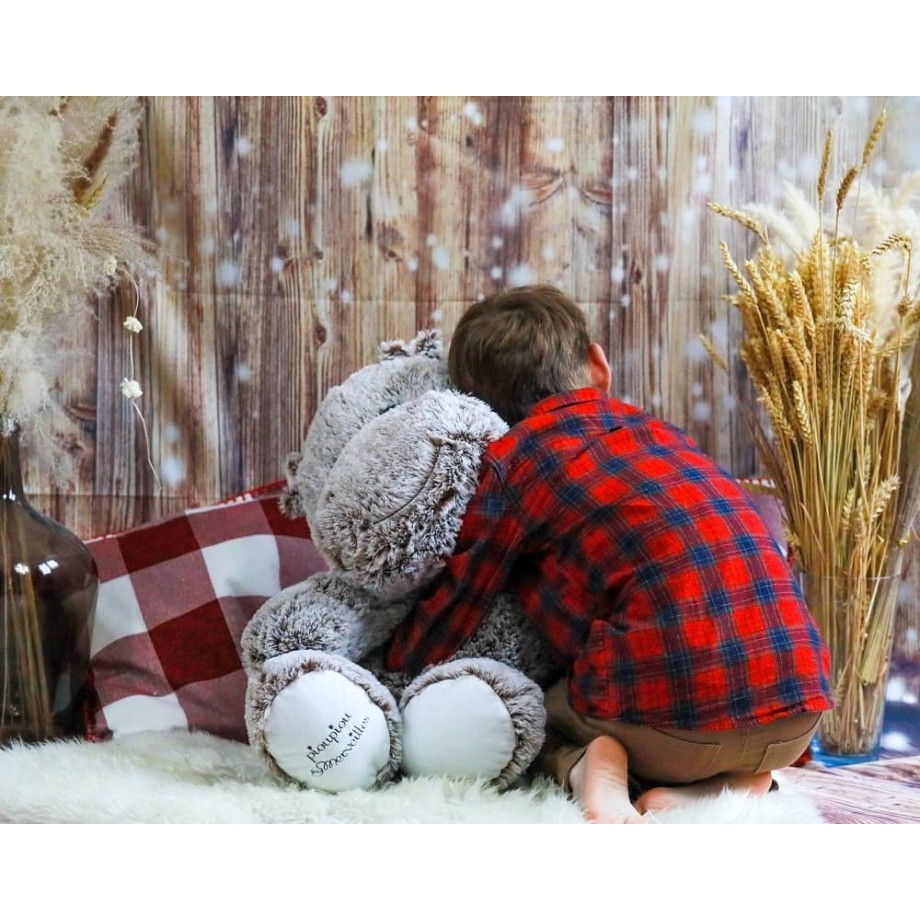 Peluche géante - Léo - hippo gris en peluche 100cm - Made in France