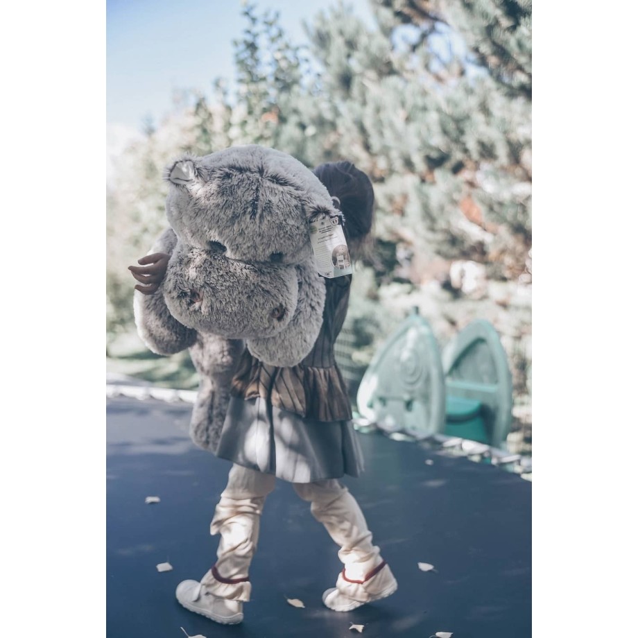 Peluche géante - Léo - hippo gris en peluche 100cm - Made in France