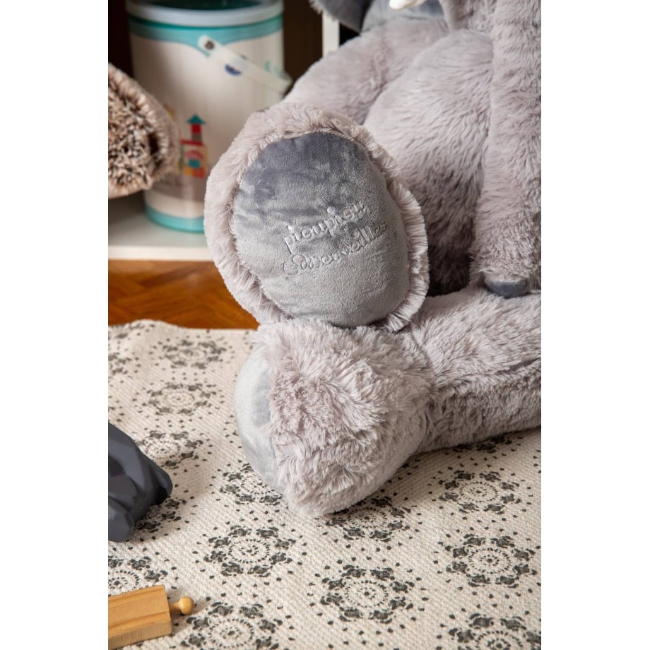 Peluche Made in France - Eléphant Jojo gris géant - peluche 100cm