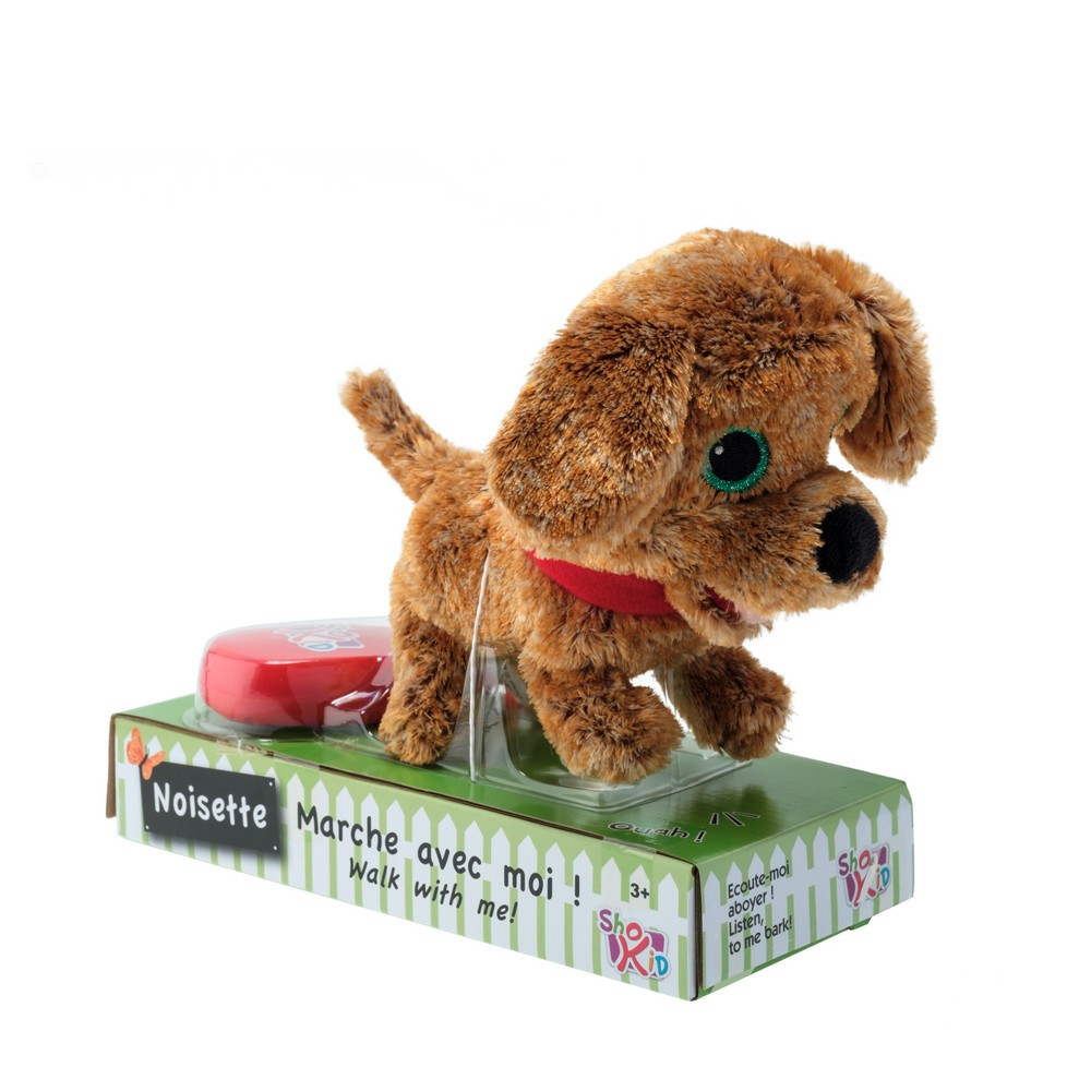 Noisette chien en peluche qui marche et aboie, jouet enfant 3+