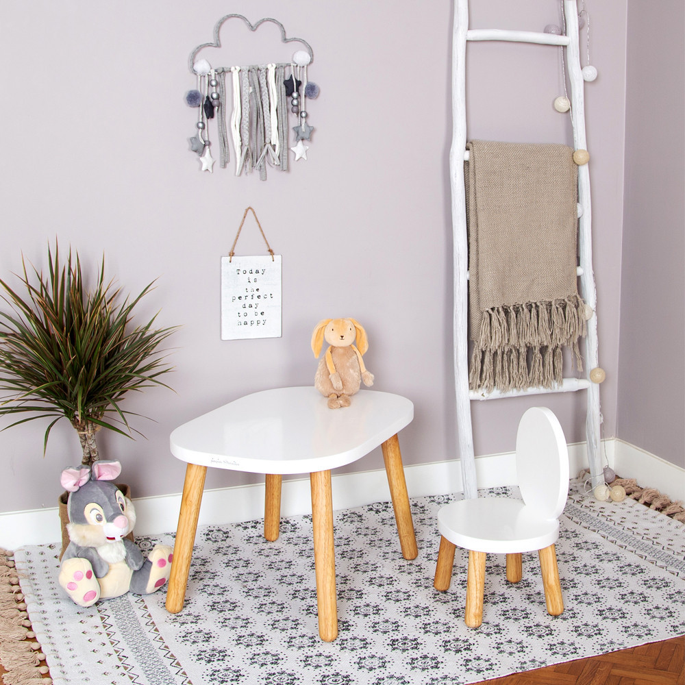 Ma première table basse petit enfant bois massif blanc bebe Montessori