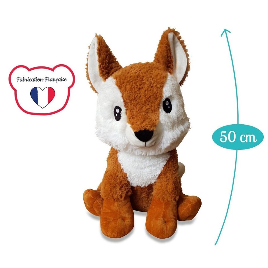 Peluche géante Gapard le Renard en peluche 50cm - Made in France