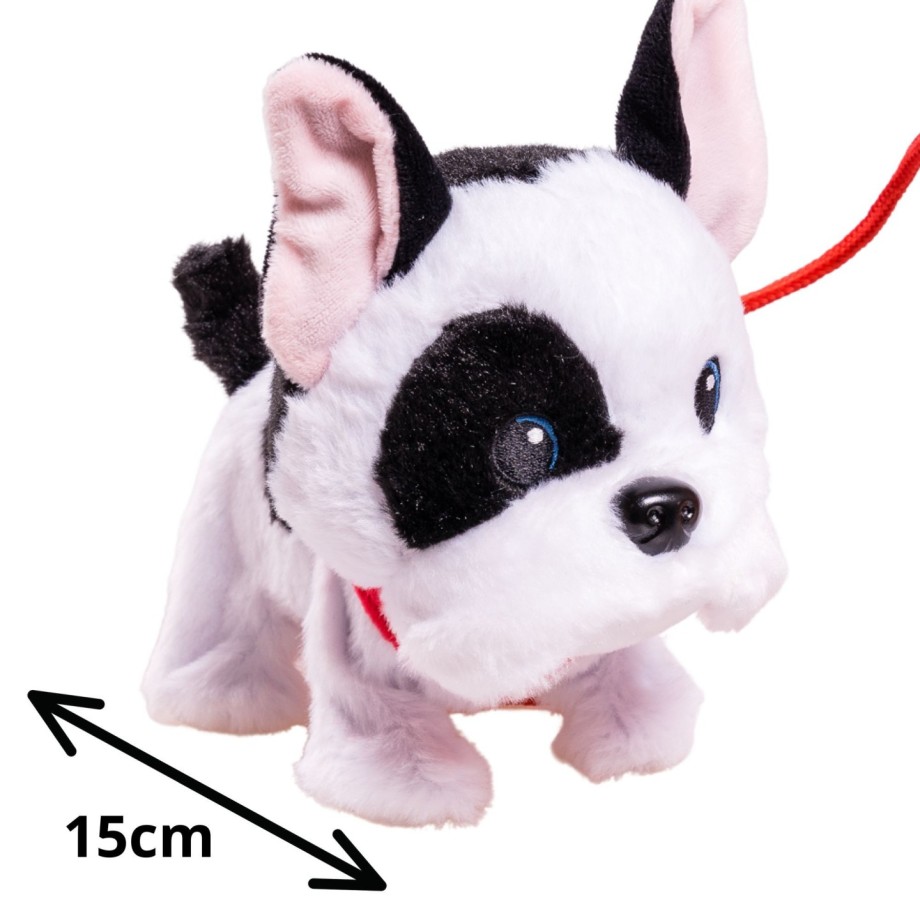 Ray chien en peluche qui marche et aboie, jouet enfant 3+. Chien a promener en laisse.