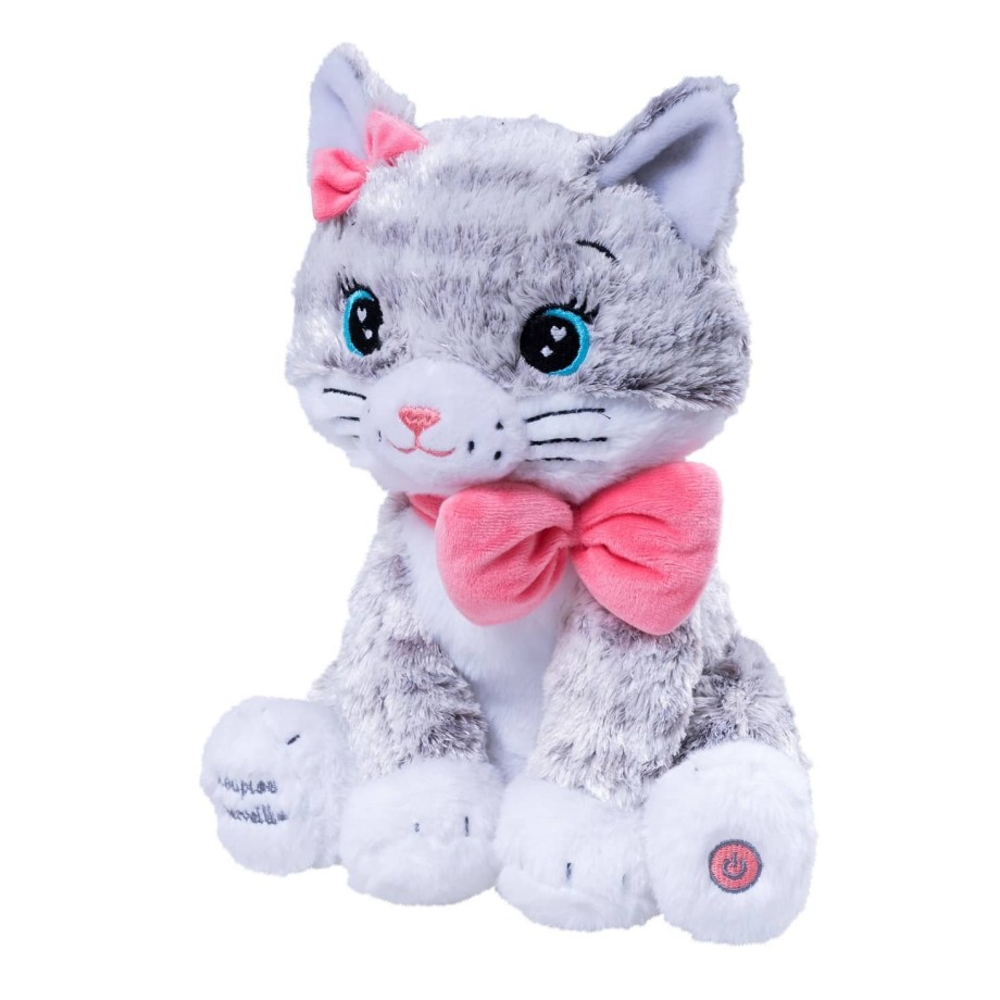 Veilleuse Moustache - Chat lumineux et musical - la peluche des nuits paisibles