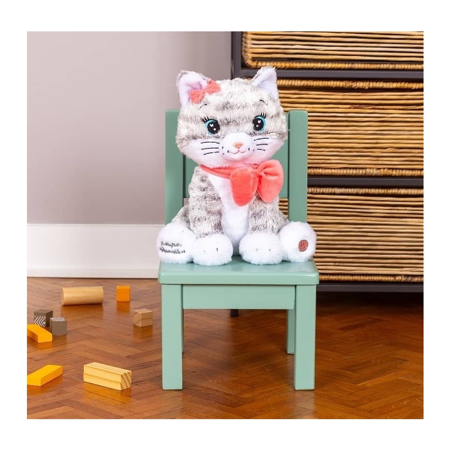 Veilleuse Moustache - Chat lumineux et musical - la peluche des nuits paisibles