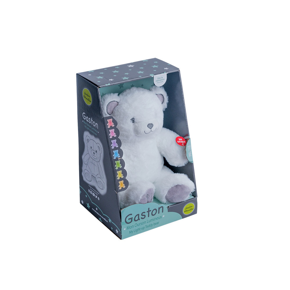 Peluche musical et lumineuse ours blanc MES PETITS CAILLOUX