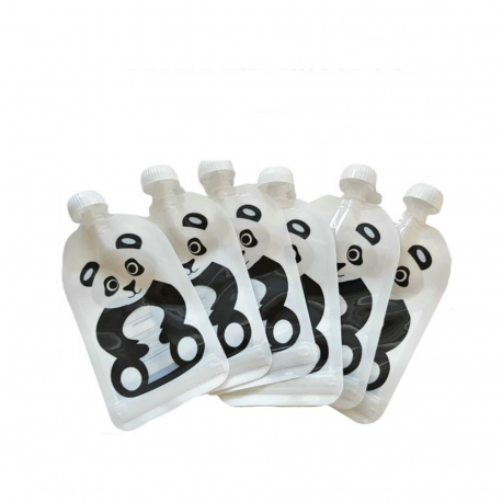 Fill n Squeeze - 6 gourdes avec Zip - collection panda