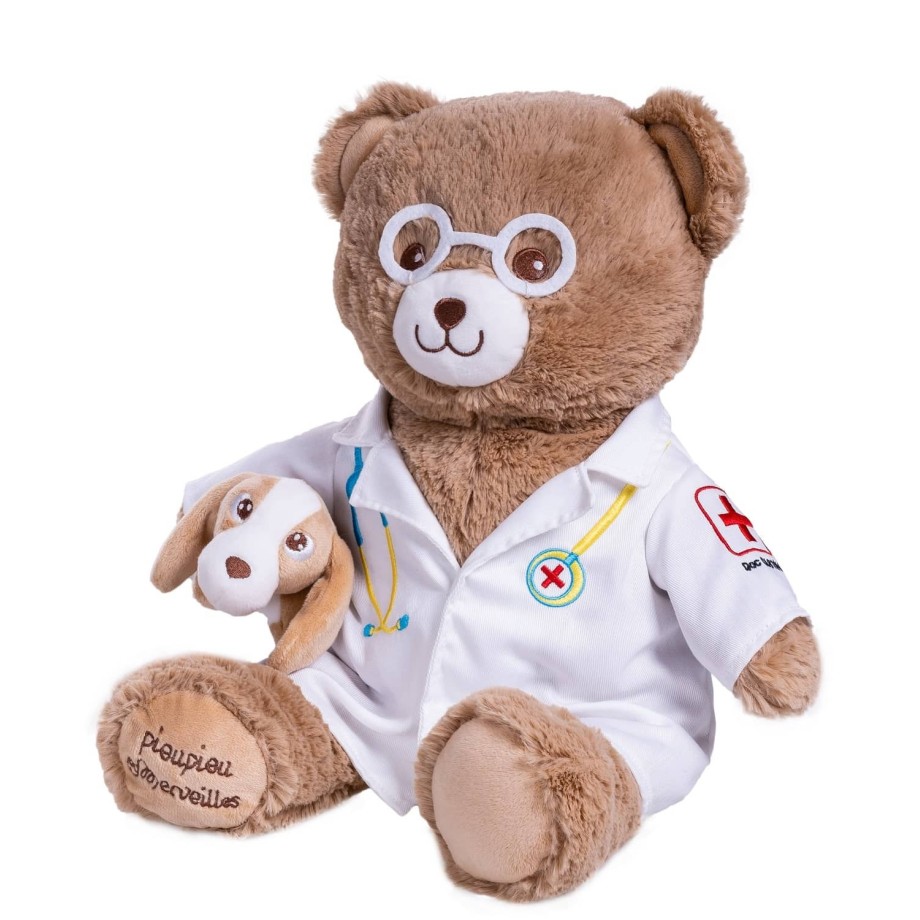 Peluche Gaston Vétérinaire 40cm. Idéal pour découvrir ce métier.