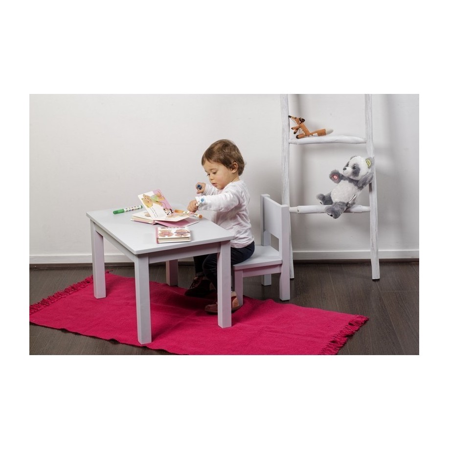 Ma première Tables basse petit enfant bois massif Gris bébé MONTESSORI