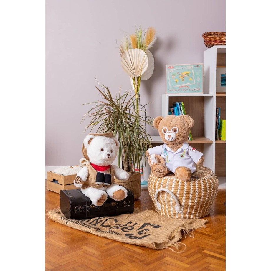 Peluche Gaston Vétérinaire 40cm. Idéal pour découvrir ce métier.
