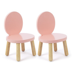 Lot de 2 - Ma première chaise Enfant - Ovaline - Rose - 1-4 ans