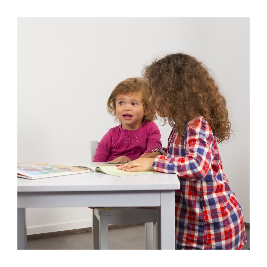 Ma première Tables basse petit enfant bois massif Gris bébé MONTESSORI