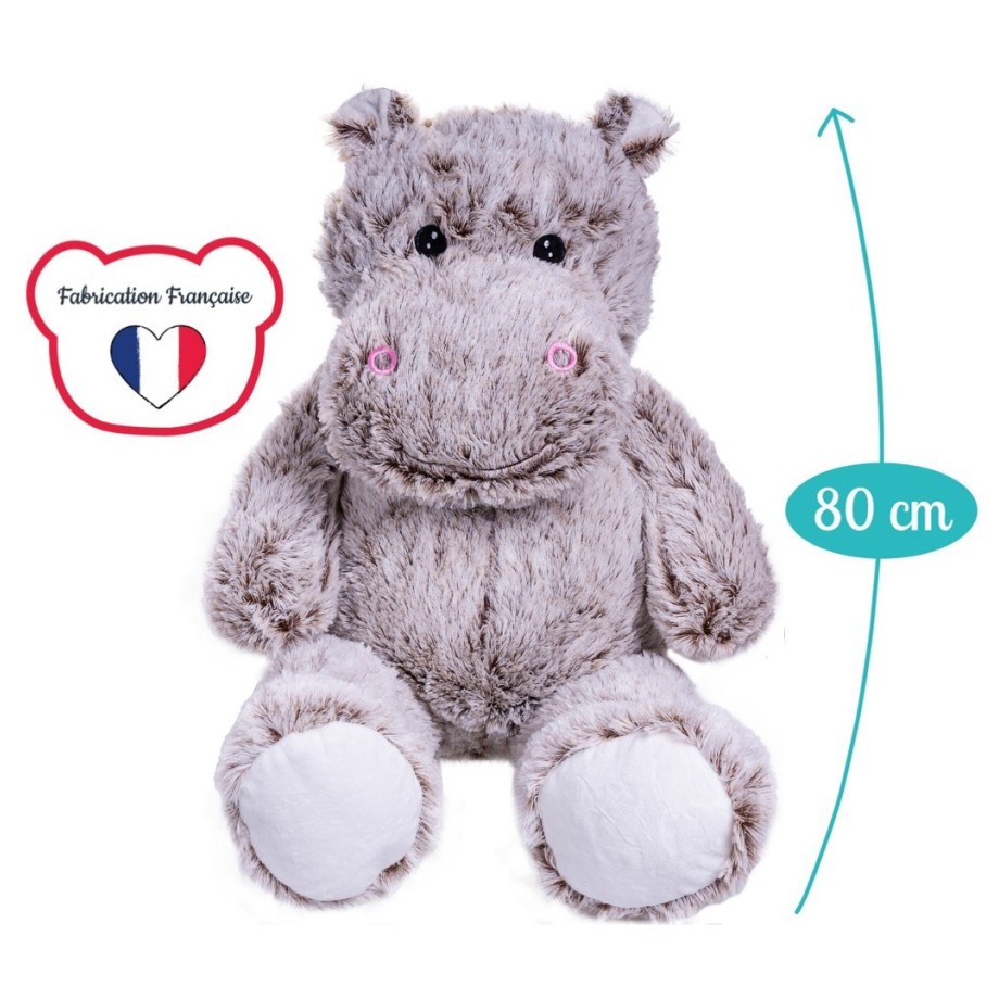 Peluche Made in France - Léo l'hippo géant - hippo en peluche 80cm