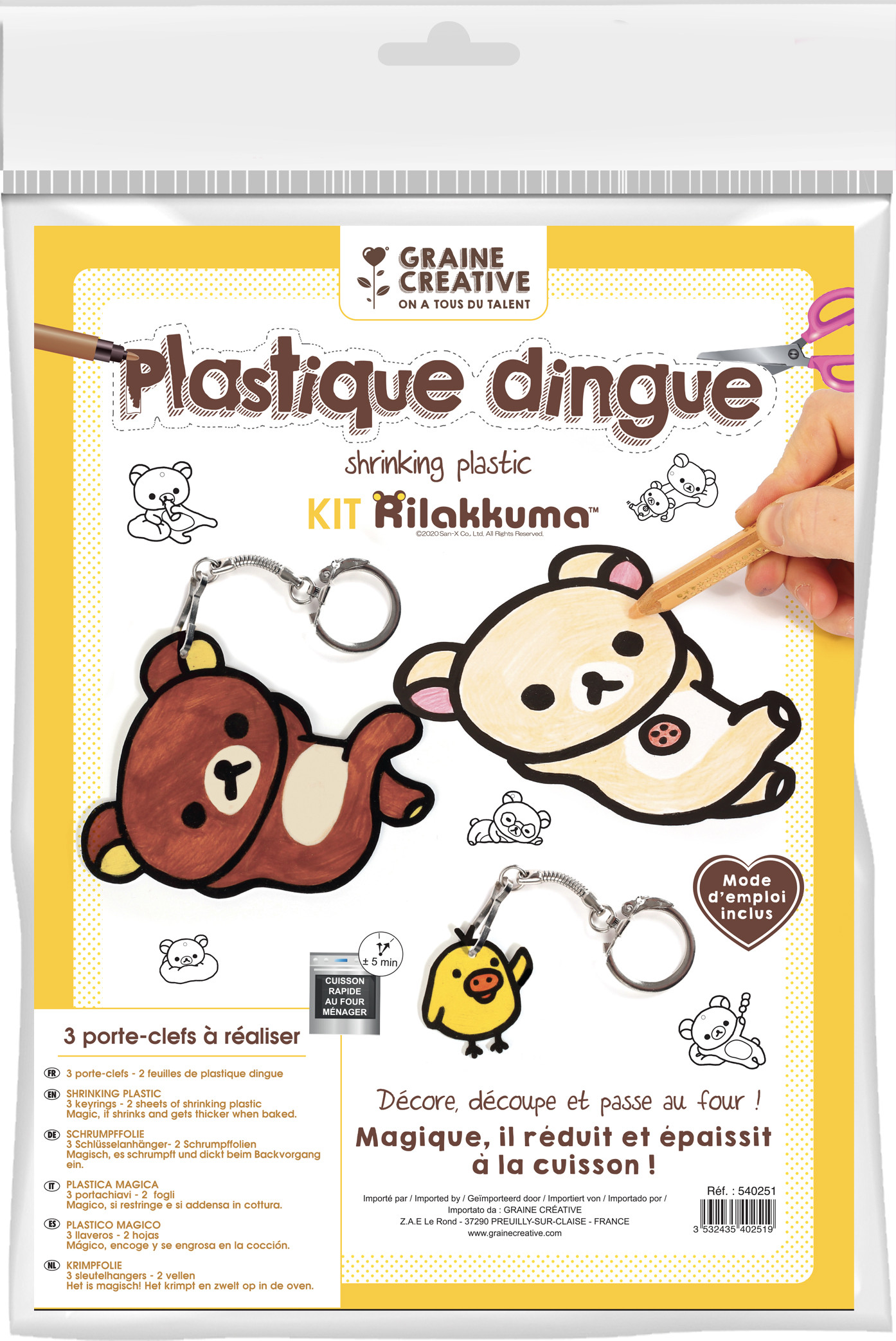 Kit Plastique Dingue Porte Cles Rilakkuma Pioupiou Et Merveilles
