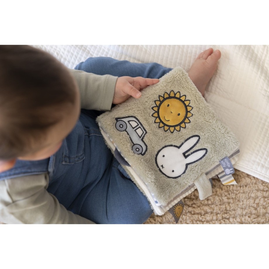 Livre d'activités en tissu Miffy Fluffy bleu-vert - jeu d'éveil bébé
