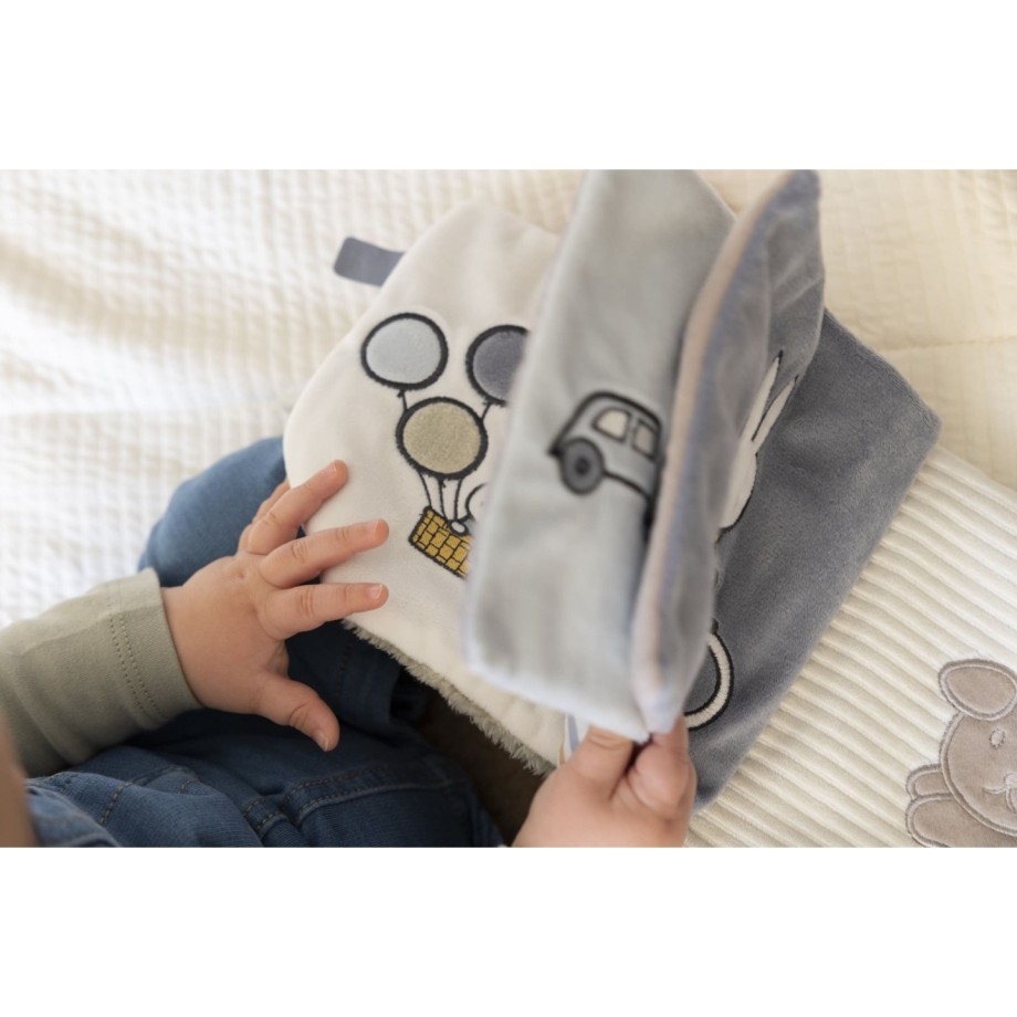 Livre d'activités en tissu Miffy Fluffy bleu-vert - jeu d'éveil bébé