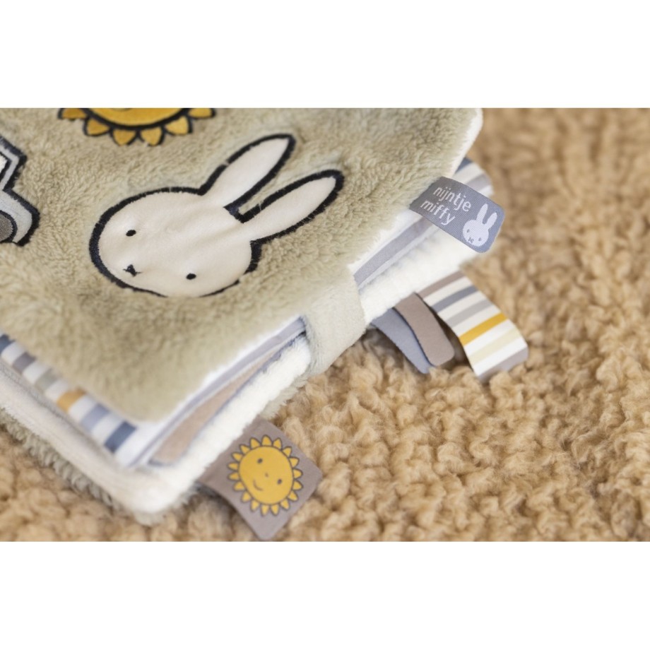 Livre d'activités en tissu Miffy Fluffy bleu-vert - jeu d'éveil bébé
