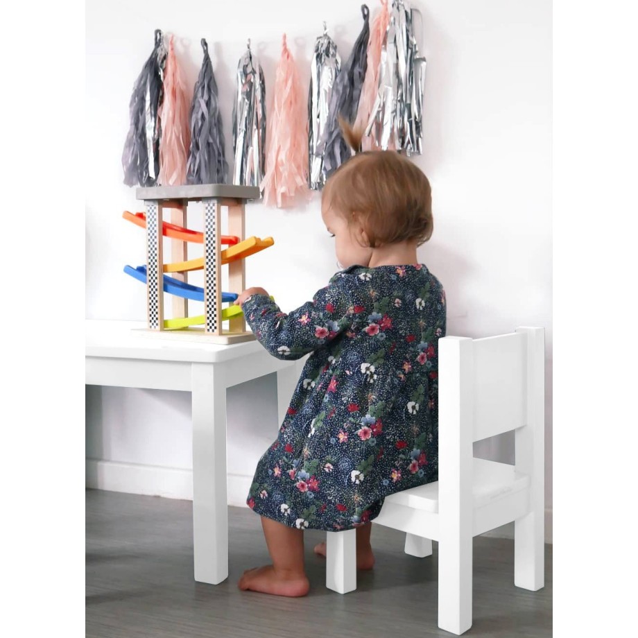 Ma première chaise, chaise enfant bois massif deco blanc MONTESSORI