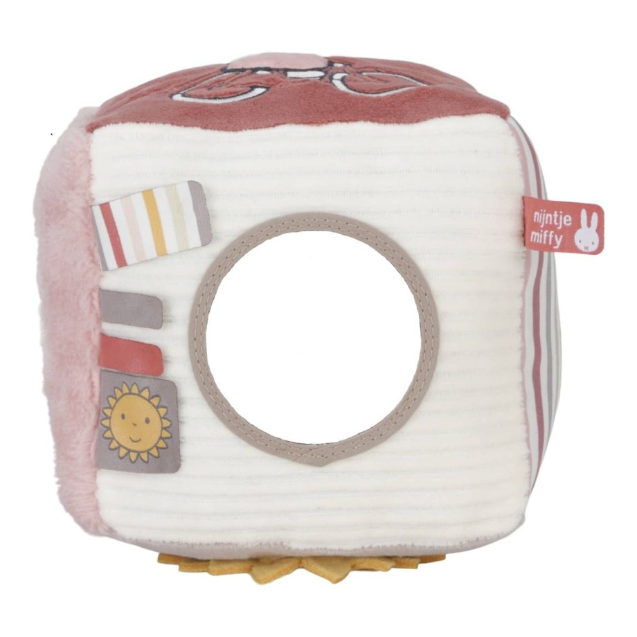 Cube d'activités tissu Miffy Rose - Jouet d'éveil bébé en peluche