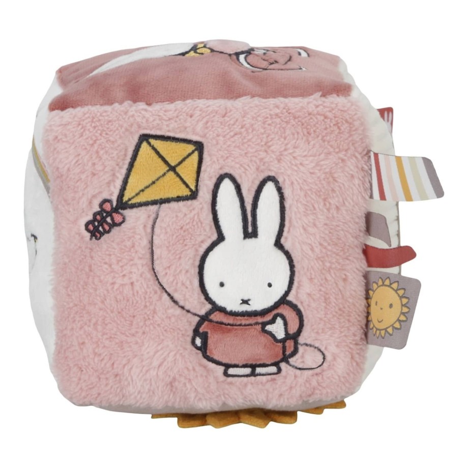 Cube d'activités tissu Miffy Rose - Jouet d'éveil bébé en peluche