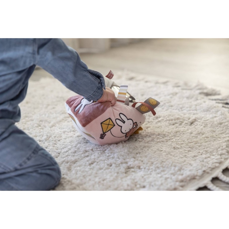 Cube d'activités tissu Miffy Rose - Jouet d'éveil bébé en peluche