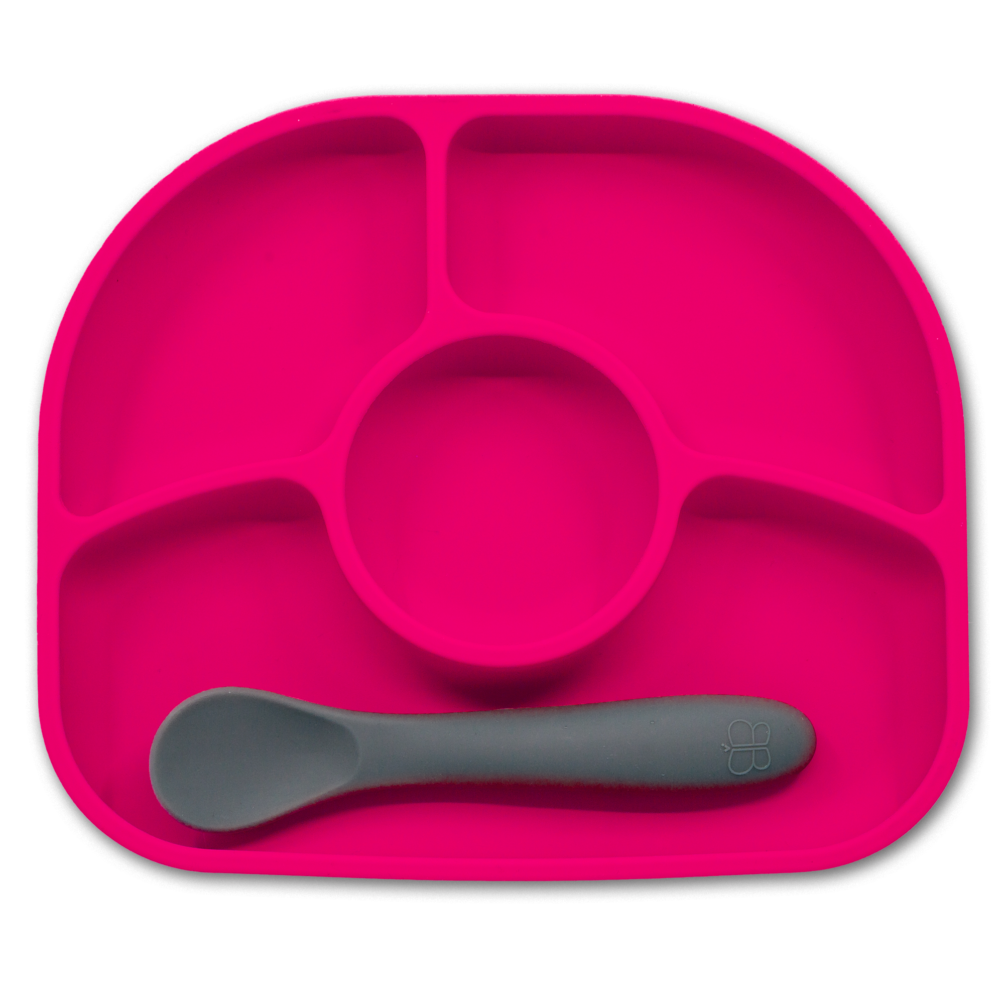 Assiette Et Cuillere En Silicone Rose Yumi