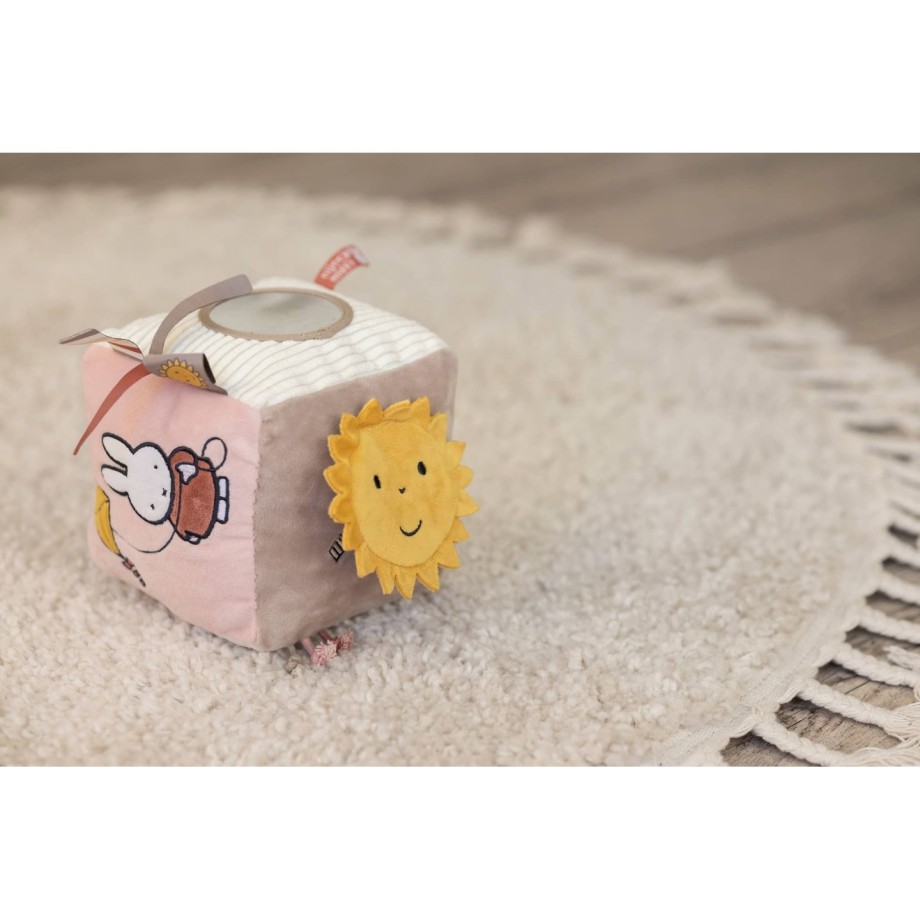 Cube d'activités tissu Miffy Rose - Jouet d'éveil bébé en peluche