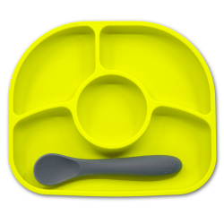 Yümi – Lime silicone plate & spoon set