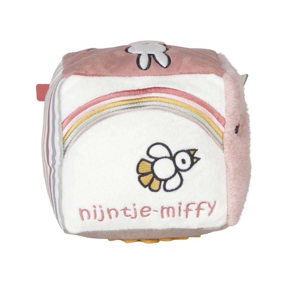 Cube d'activités tissu Miffy Rose - Jouet d'éveil bébé en peluche