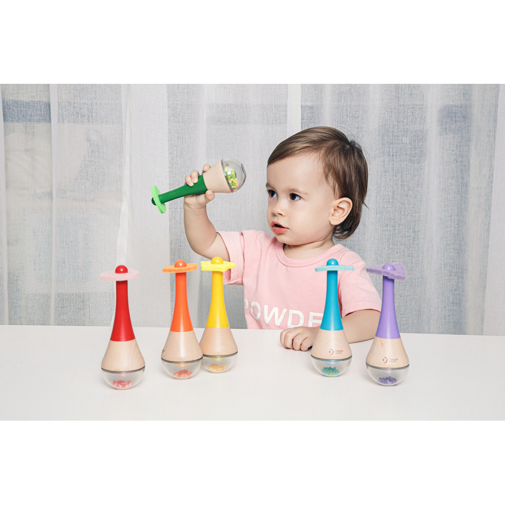 Maracas Colorees En Bois Pour Bebe