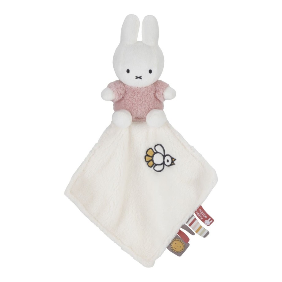 Miffy peluche fluffy rose - Doudou plat
