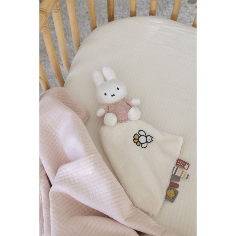 Miffy peluche fluffy rose - Doudou plat