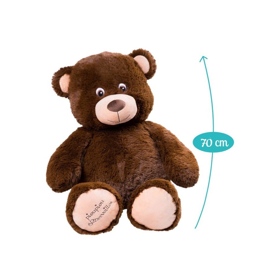 Peluche géante -Augustin Ourson Chocolat- peluche 70cm -Made in France