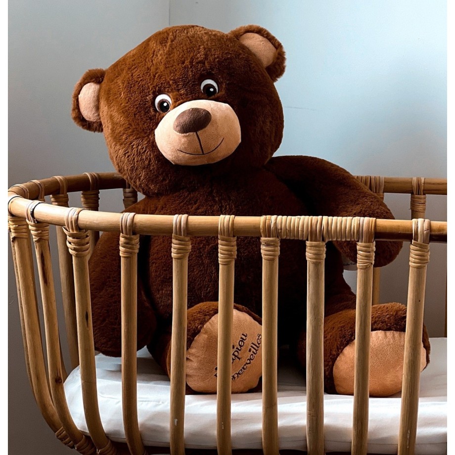 Peluche géante -Augustin Ourson Chocolat- peluche 70cm -Made in France