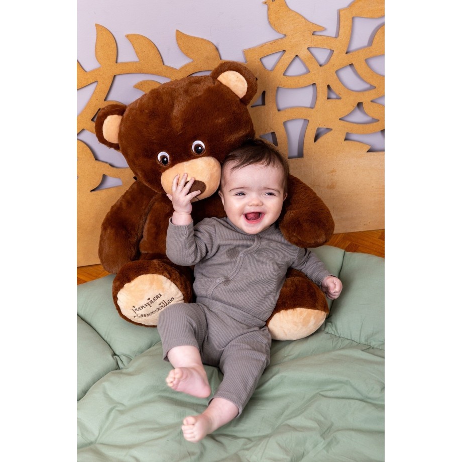Peluche géante -Augustin Ourson Chocolat- peluche 70cm -Made in France