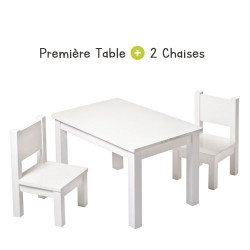 Ensemble Table et Chaises Enfant Montessori - Blanc