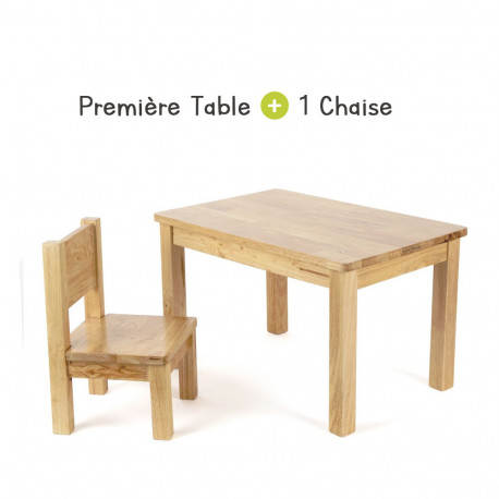 Ensemble Table et Chaises Montessori - Bois naturel