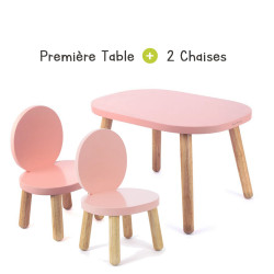 Ensemble Table et Chaises Enfant - Ovaline Rose - 1-4 ans