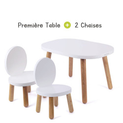 Ensemble Ovaline - Table et Chaises enfant 1-4 ans - Blanc