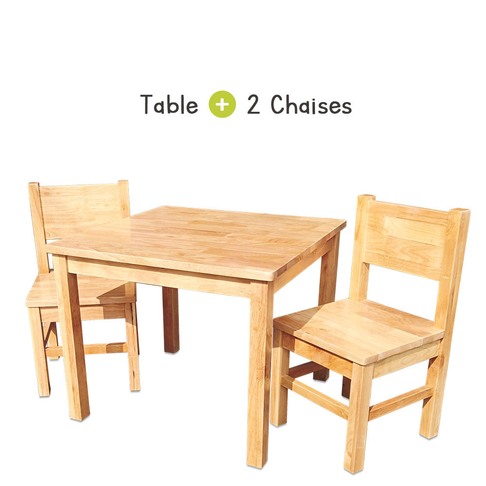 Ensemble table et chaises enfant en bois - Jardindeco