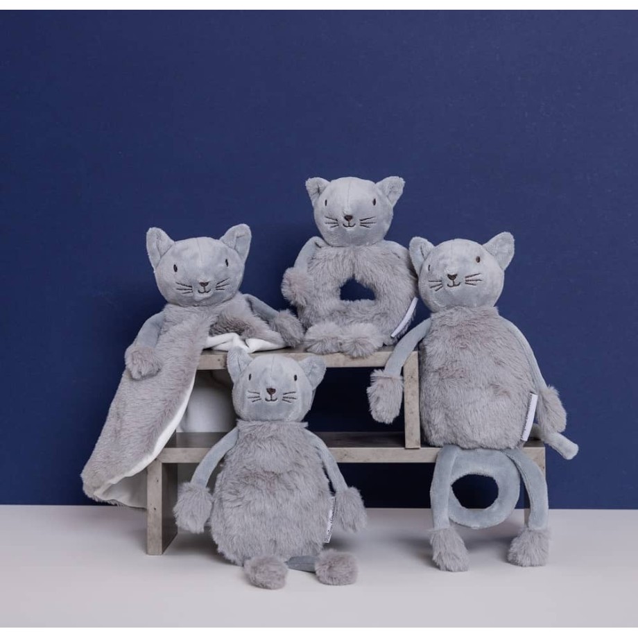 Oscar le Chat peluche boite à musique, doudou gris avec berceuse bébé