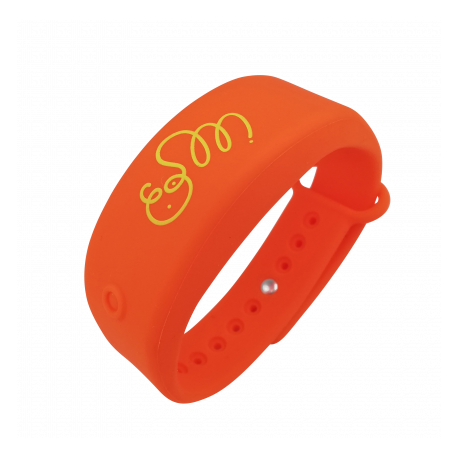 Bracelet distributeur de gel désinfectant - orange S/M