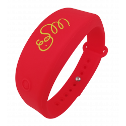 Bracelet distributeur de gel hydroalcoolique - rouge - Adulte - Taille L