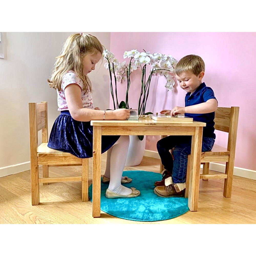 Table et 2 chaises en bois blanc 3 en 1 pour enfant avec planche